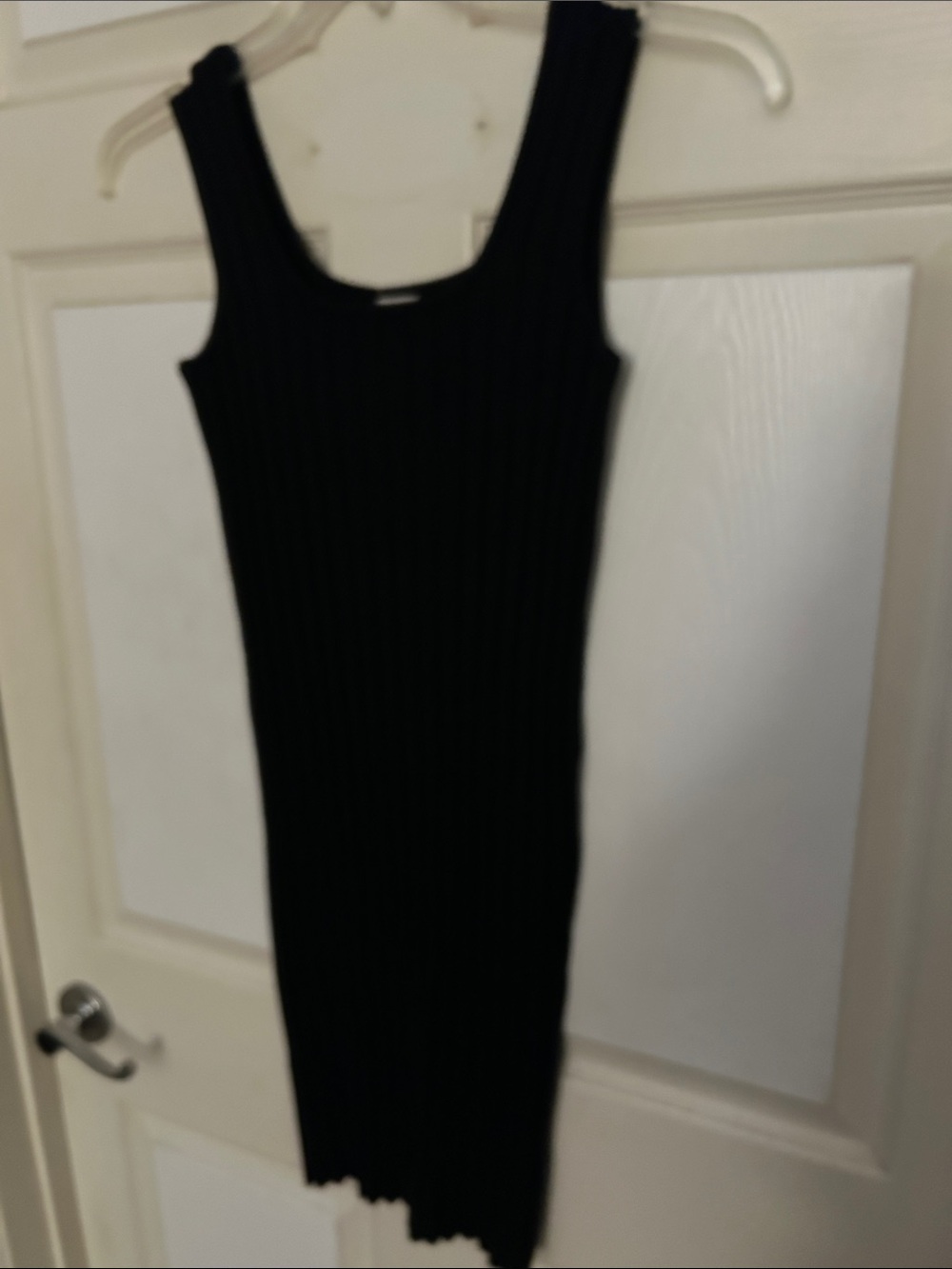 a new day Black Ribbed Sleeveless Midi Bodycon Dress